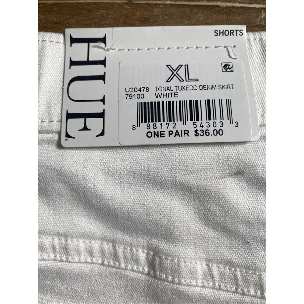 HUE New Tuxedo Cutoff Denim Mini Skirt Size XL NEW - Picture 8 of 8